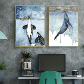 Toile - Aqua Whales